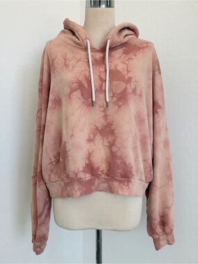 Oversize Pink Tie-Dye Pullover Hoodie
